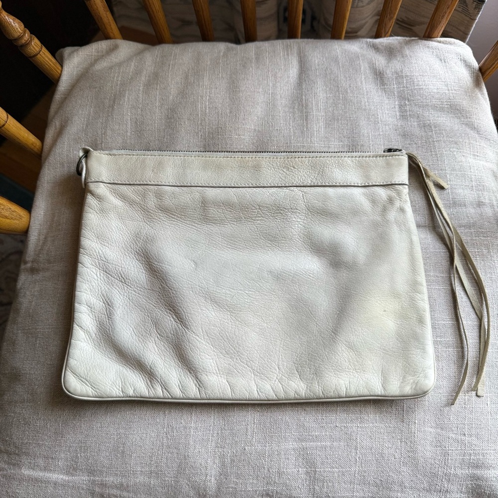 BALENCIAGA 2004/05 City/First Moto Flat Case Clutch w/Strap in White - Picture 4 of 16